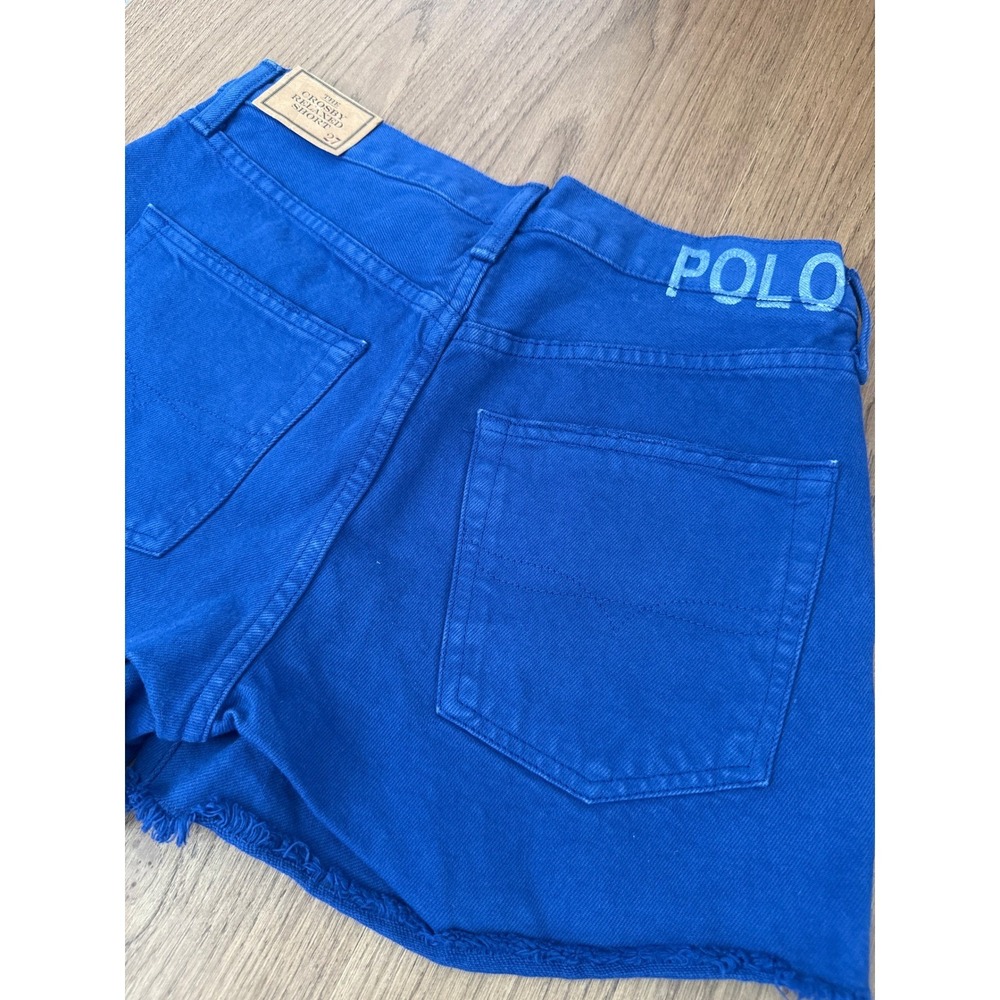 Polo Ralph Lauren The Crosby Relaxed Shorts Royal Blue Denim Raw Hem Size 27